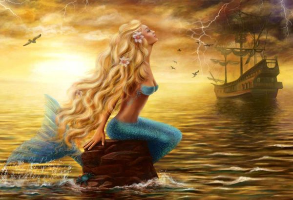mermaid and pirate ship